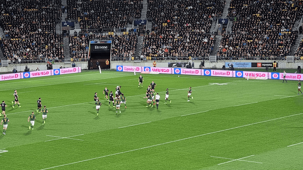 2025년 9월 뉴질랜드 웰링턴에서 열린 All Blacks 대 Springboks 럭비 경기 공개 라이선스 이미지